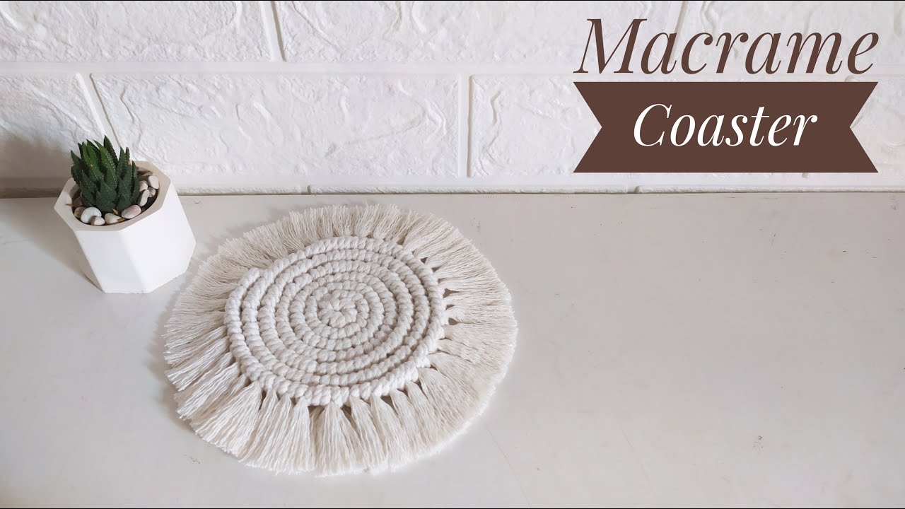 Macrame Coaster || Round Macrame Coaster Tutorial || Tatakan Gelas Macrame