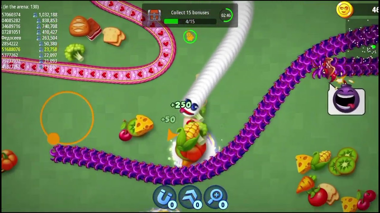 🐍WORMSZONE.IO | Giant Slither Snake Top 01 🏆 | Epic Worms Zone Biggest Snake Gameplay! |Melingkaryt 