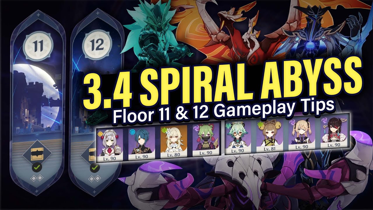 How to BEAT 3.4 SPIRAL ABYSS Floor 11 & 12: Guide & Tips w/ 4-Star Teams! | Genshin Impact 3.4
