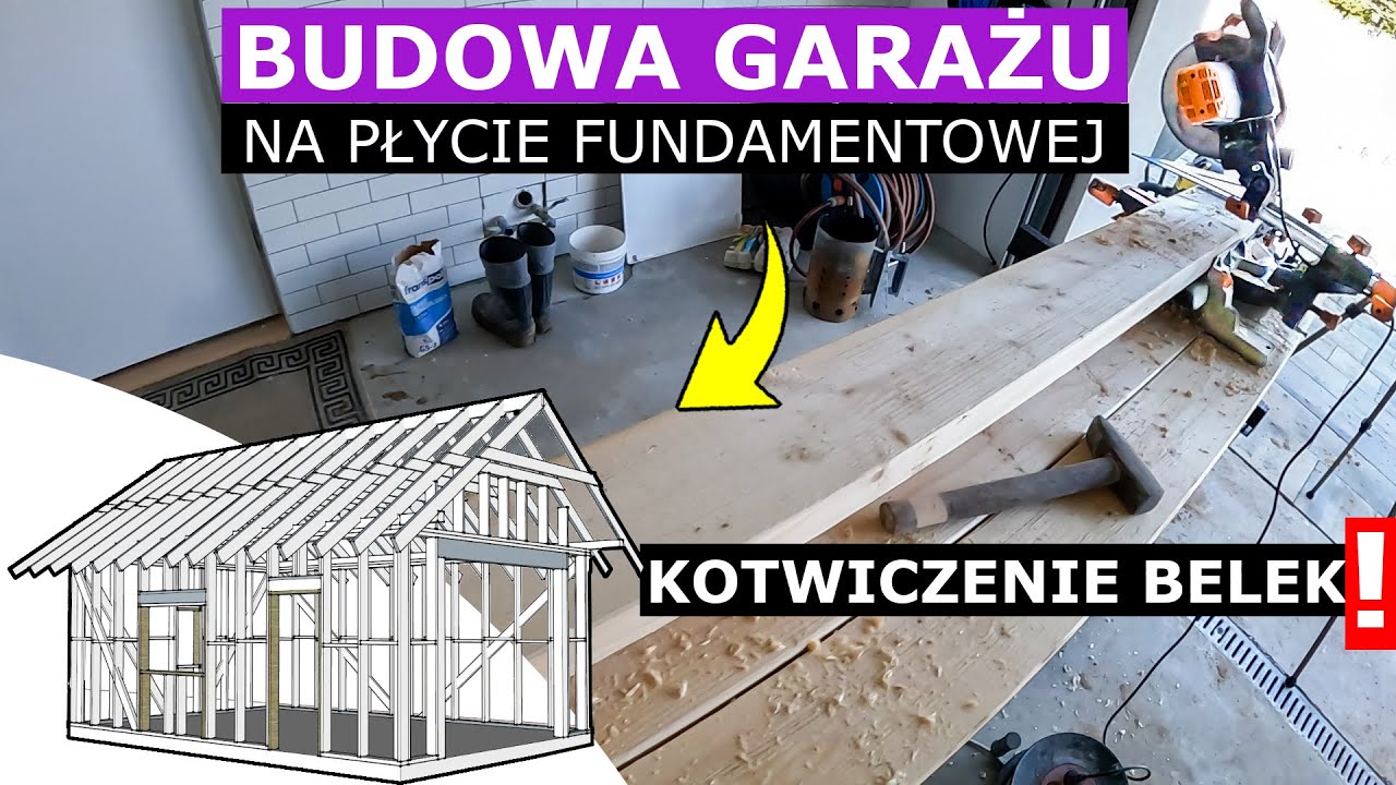Budowa garażu na płycie fundamentowej.  Wytyczanie ścian garażu. Budowa szopki krok po kroku. #1