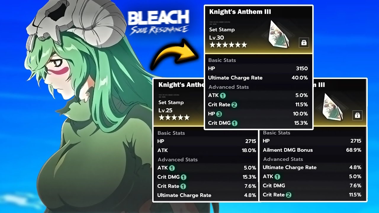 ATK, AILMENT ou CHARGE RATE? O que usar no 3° ITEM da NELLIEL? - BLEACH SOUL RESONANCE