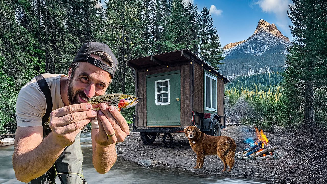 Fishing for Wild Trout at our Tiny Cabin in the Mountains! Wyoming, USA