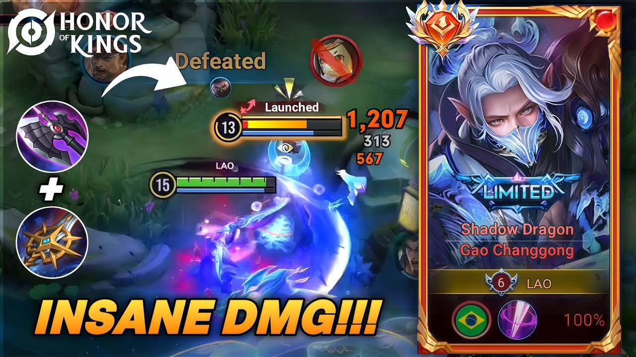 GAO CHANGGONG ONE COMBO KILL!! HONOR OF KINGS