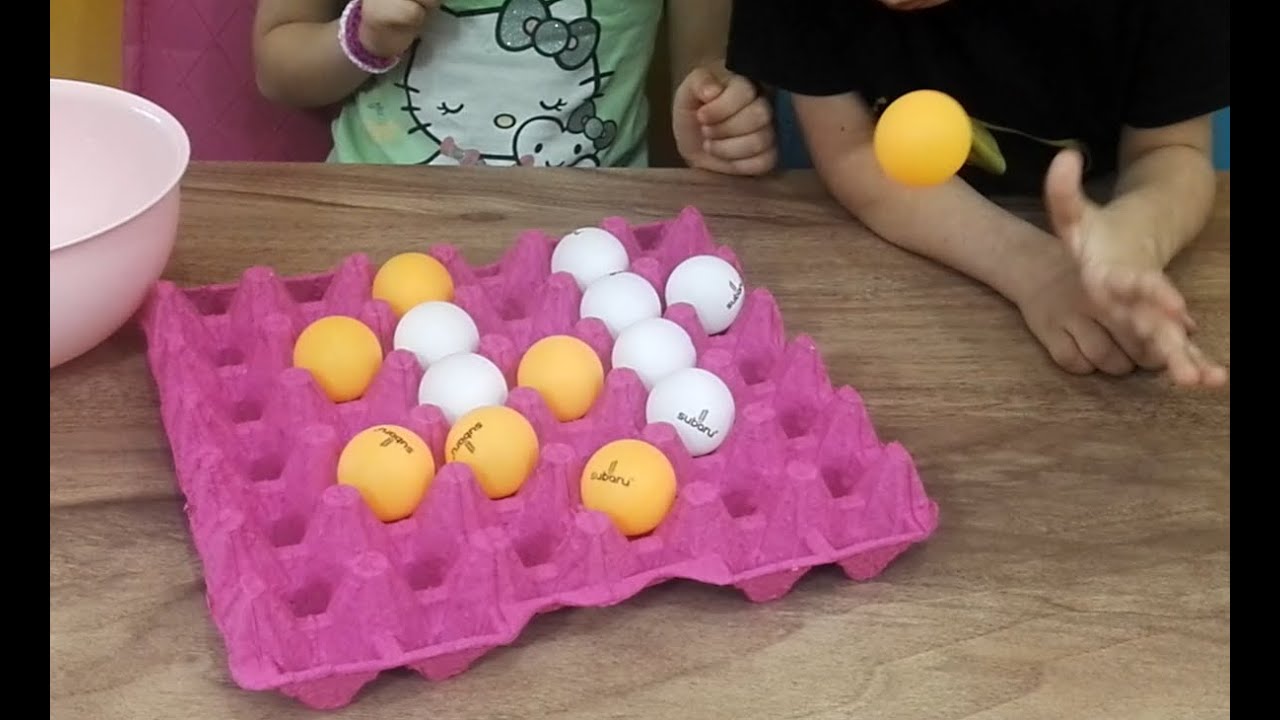 Topu sektir şekli oluştur! Yumurta kolisi ile harika bir oyun.