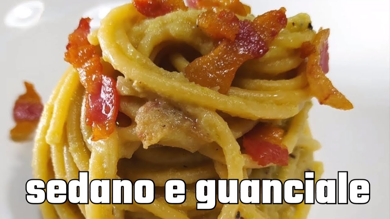 pasta con sedano e guanciale