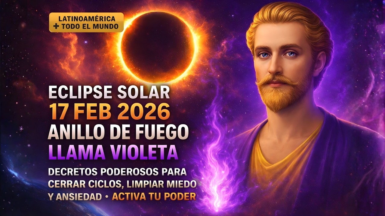🔥 ECLIPSE SOLAR 17 FEB 2026: ANILLO DE FUEGO + SAINT GERMAIN ¡ACTIVA LA LLAMA VIOLETA! AHORA YA