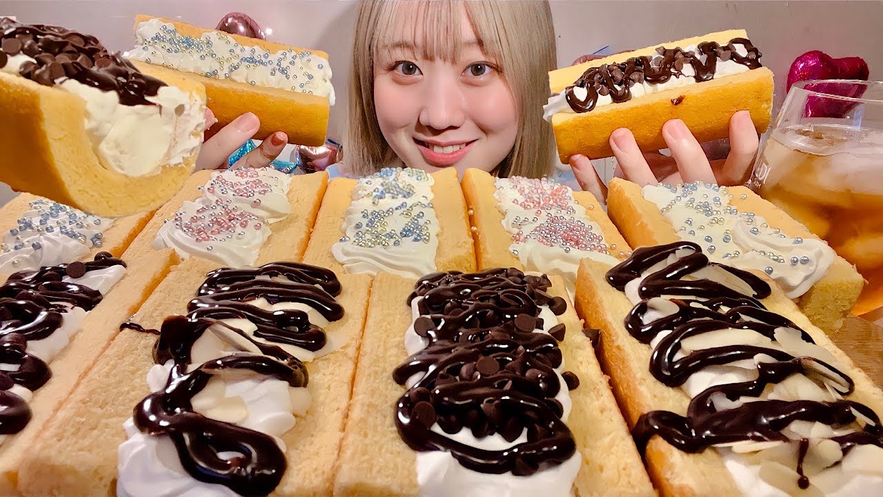ASMR Крем для торта【русские субтитры】【Mukbang/ Eating Sounds】