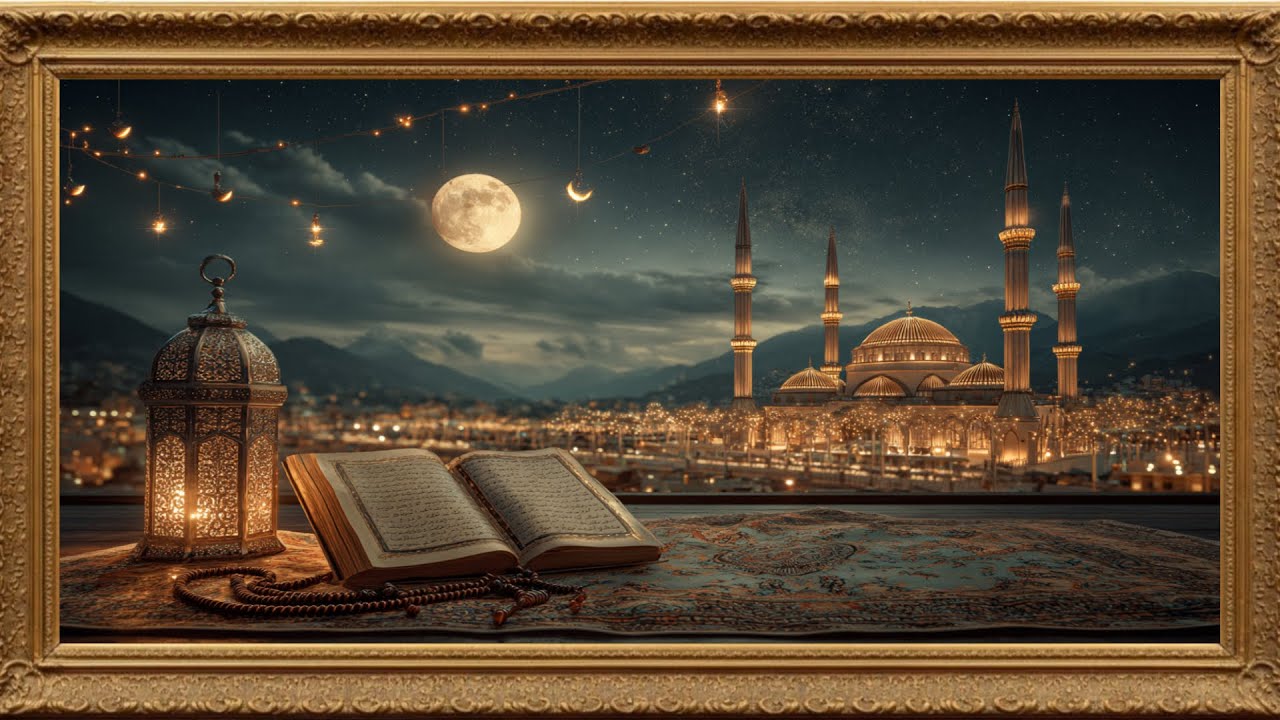 Ramadan 2026 4K TV Screensaver | Surah Al-Imran | Beautiful Mosque Artwork with Quran