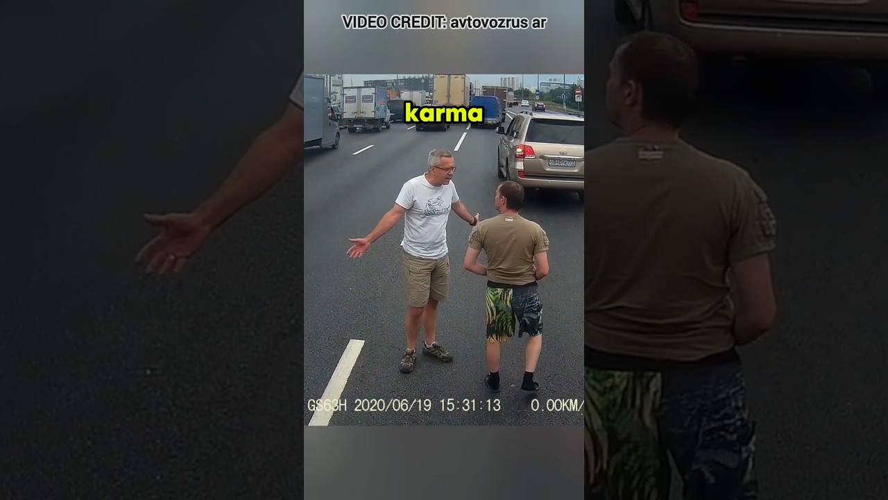 Road Rager Gets Instant Karma From Trucker!