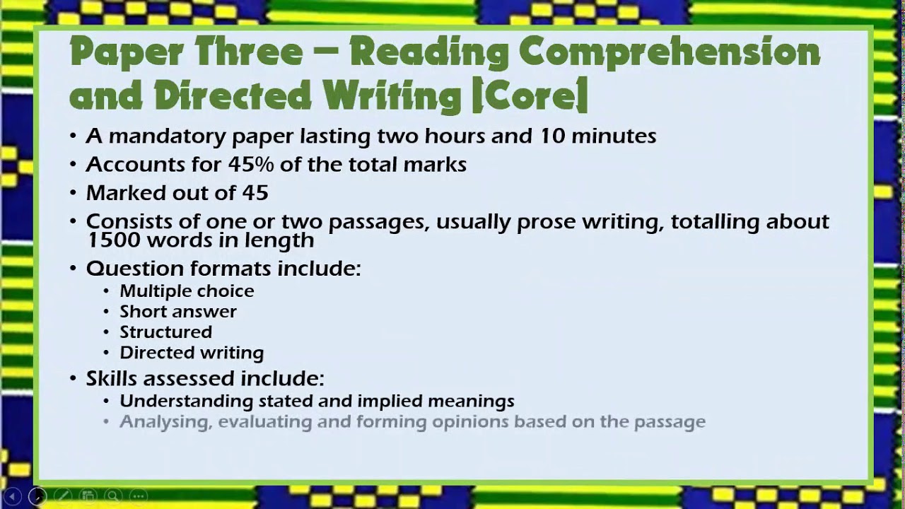 BGCSE English Examination Overview