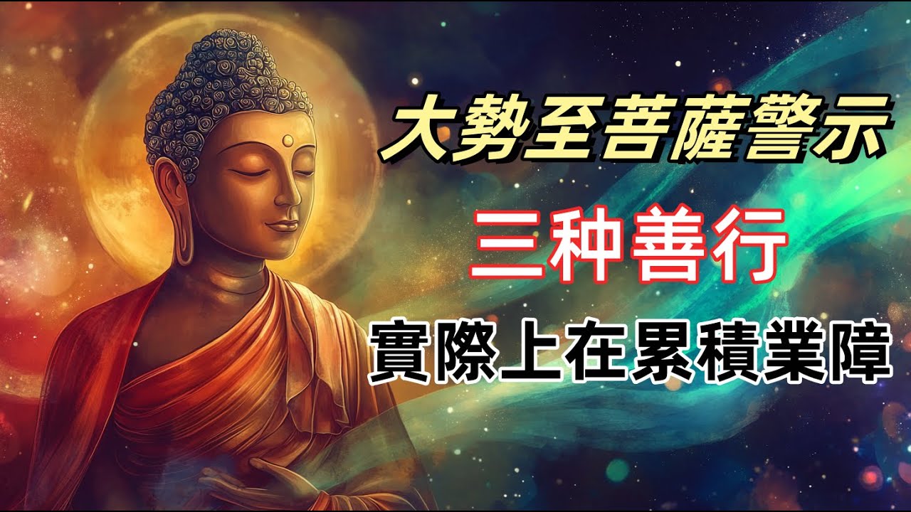 大勢至菩薩警告：末法時代這三種看似善良的舉動，實則在增長業障|布施、修行、行善，為什麼你做得越多，業障越重？你做的好事，真的是好事嗎？大勢至菩薩警告末法時代修行陷阱！