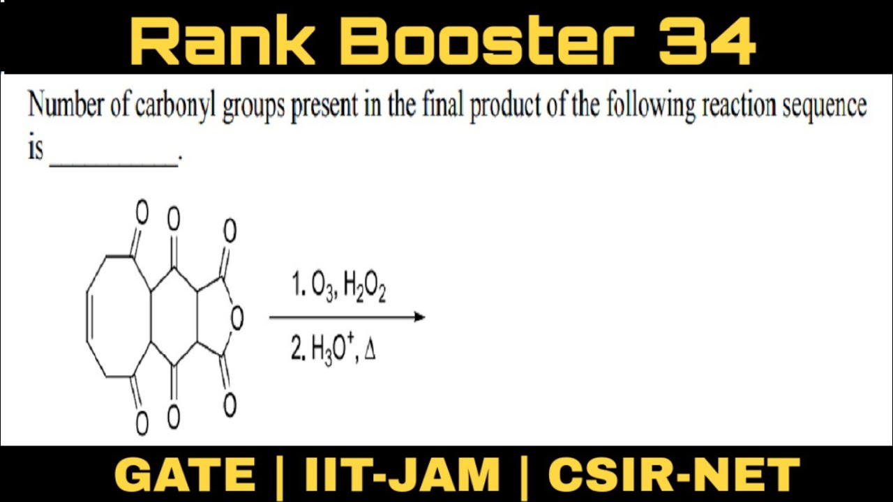 Oxidative ozonolysis|Hydrolysis|Decarboxylation|Counting no of carbonyls|GATE solved question