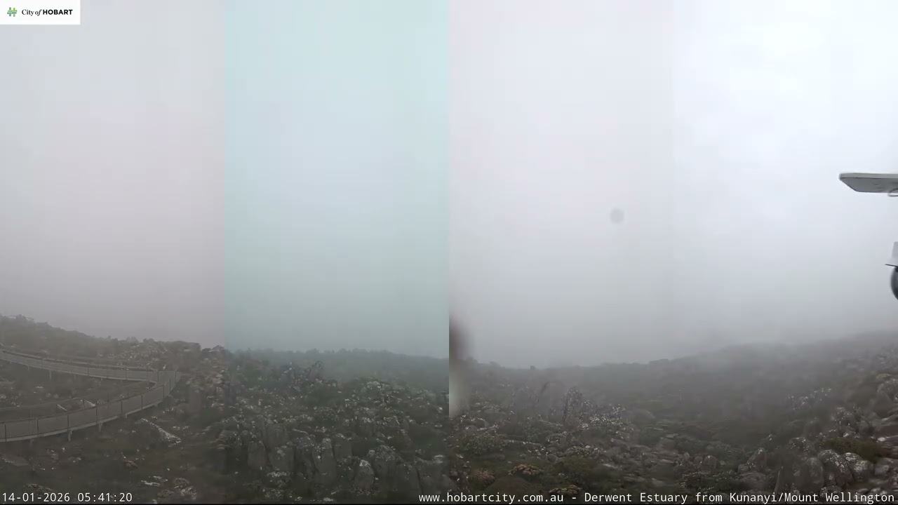 Hobart 🇦🇺 Mountain View Time Lapse ☁️ (Kunanyi / Mount Wellington) - January 14 2026