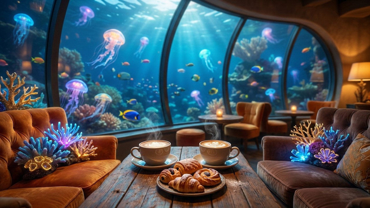 A Magical Caf&eacute; Beneath the Sea 🌸🌊 Underwater Fantasy World