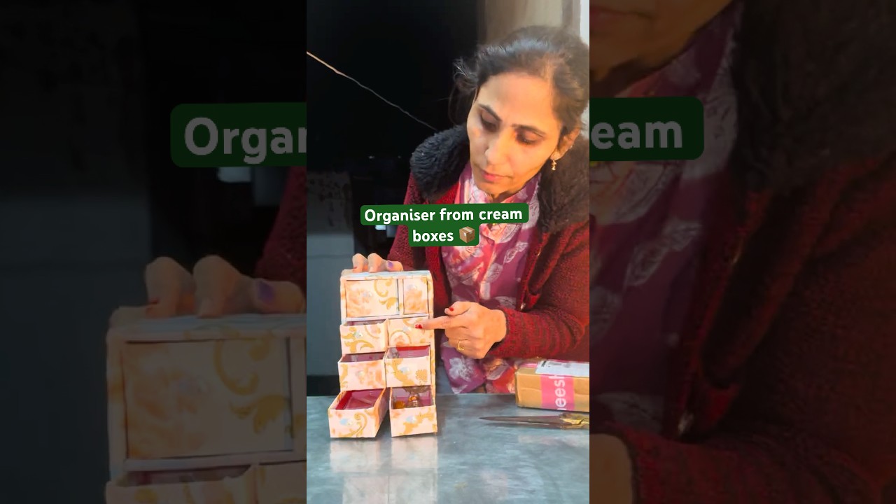 ख़ाली क्रीम के बॉक्स से अलमारी -2 / Ghamu saran / Cream paper box recycle ideas at home 
