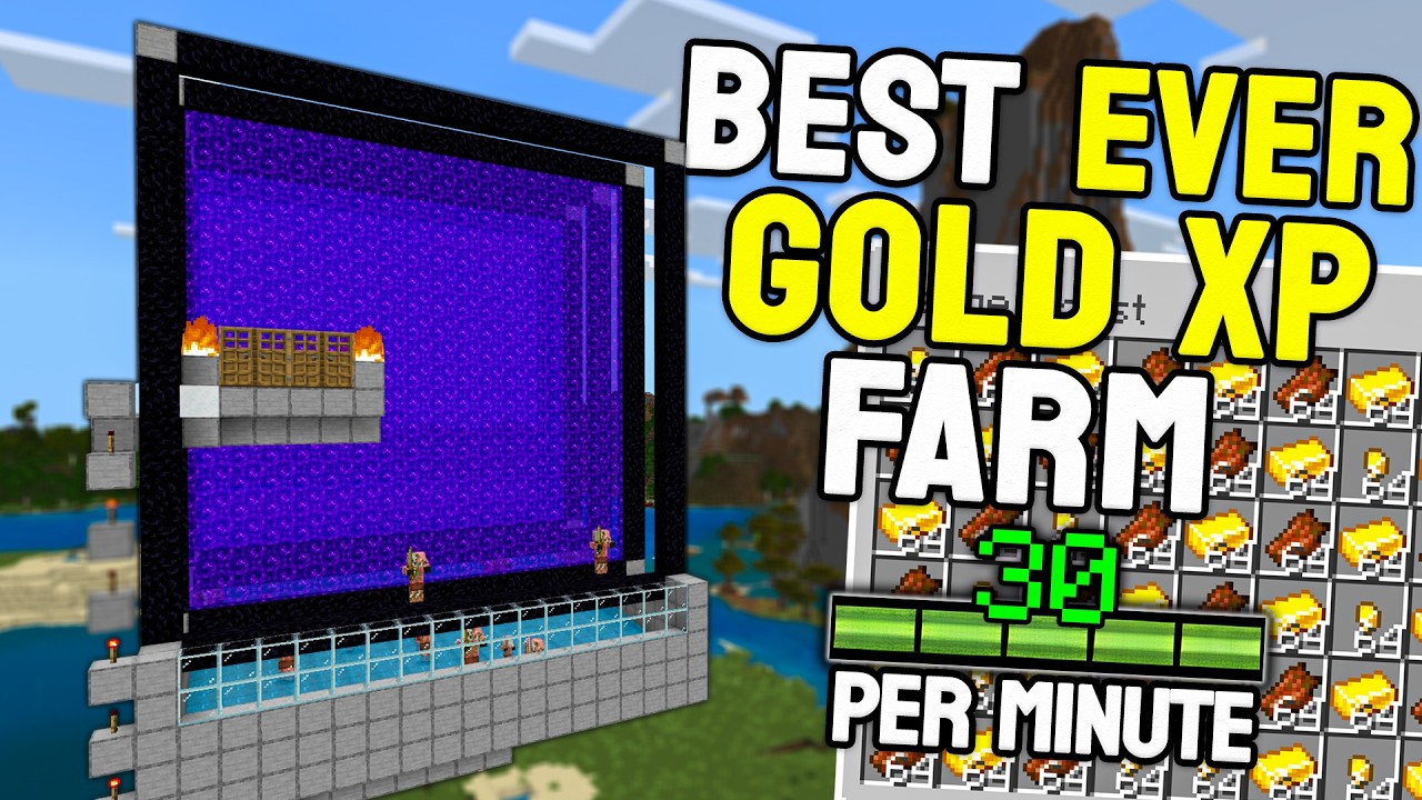 Best Gold XP Farm in Minecraft Bedrock 1.21!