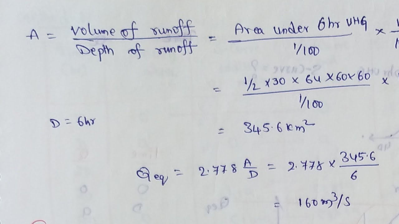 Equilibrium discharge problems using S hydrograph