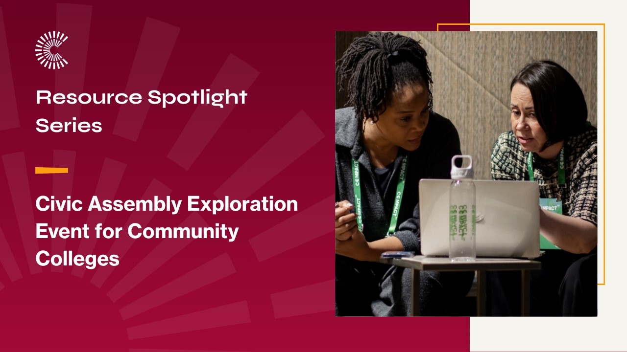 Civic Assembly Exploration Event for Community Colleges