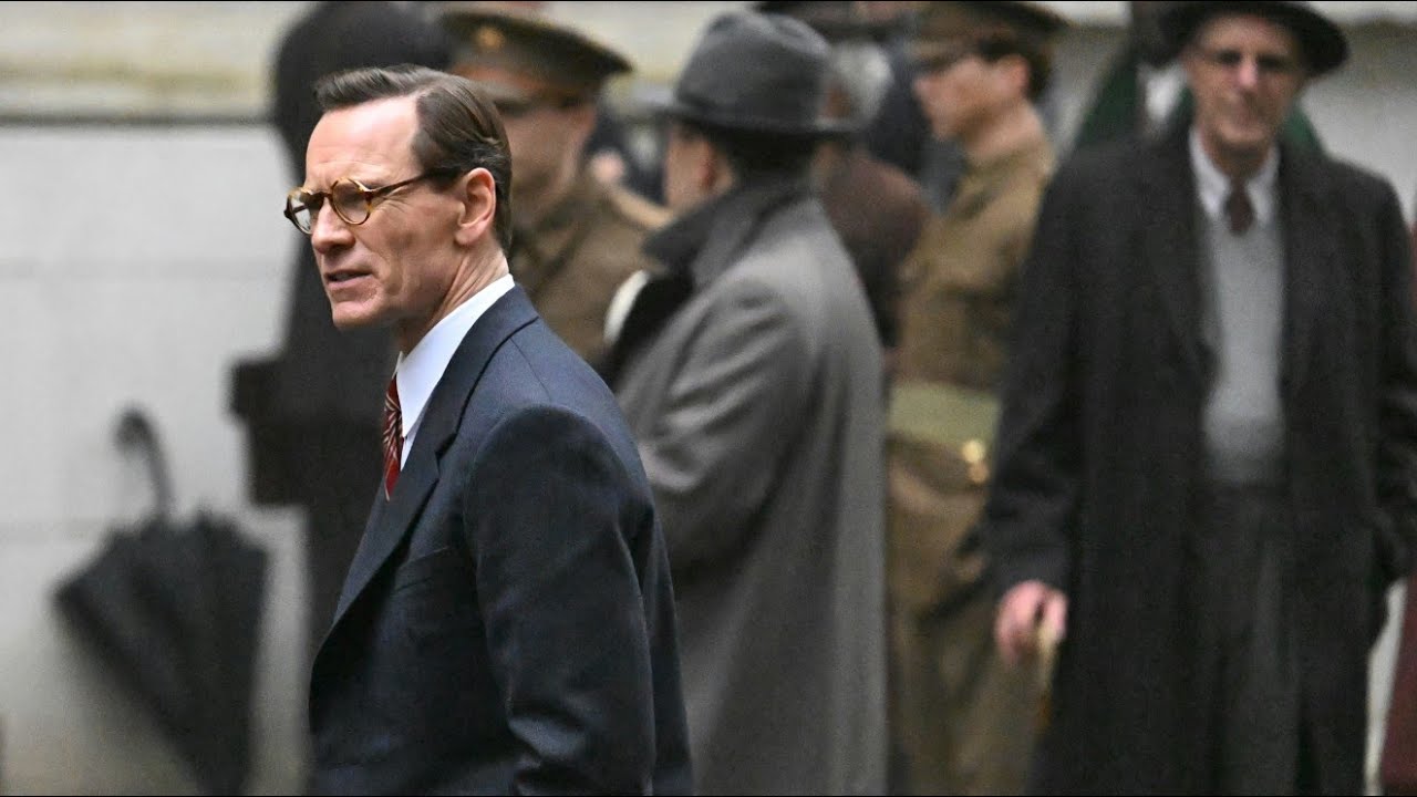 Michael Fassbender Filming The Kennedys, in London 