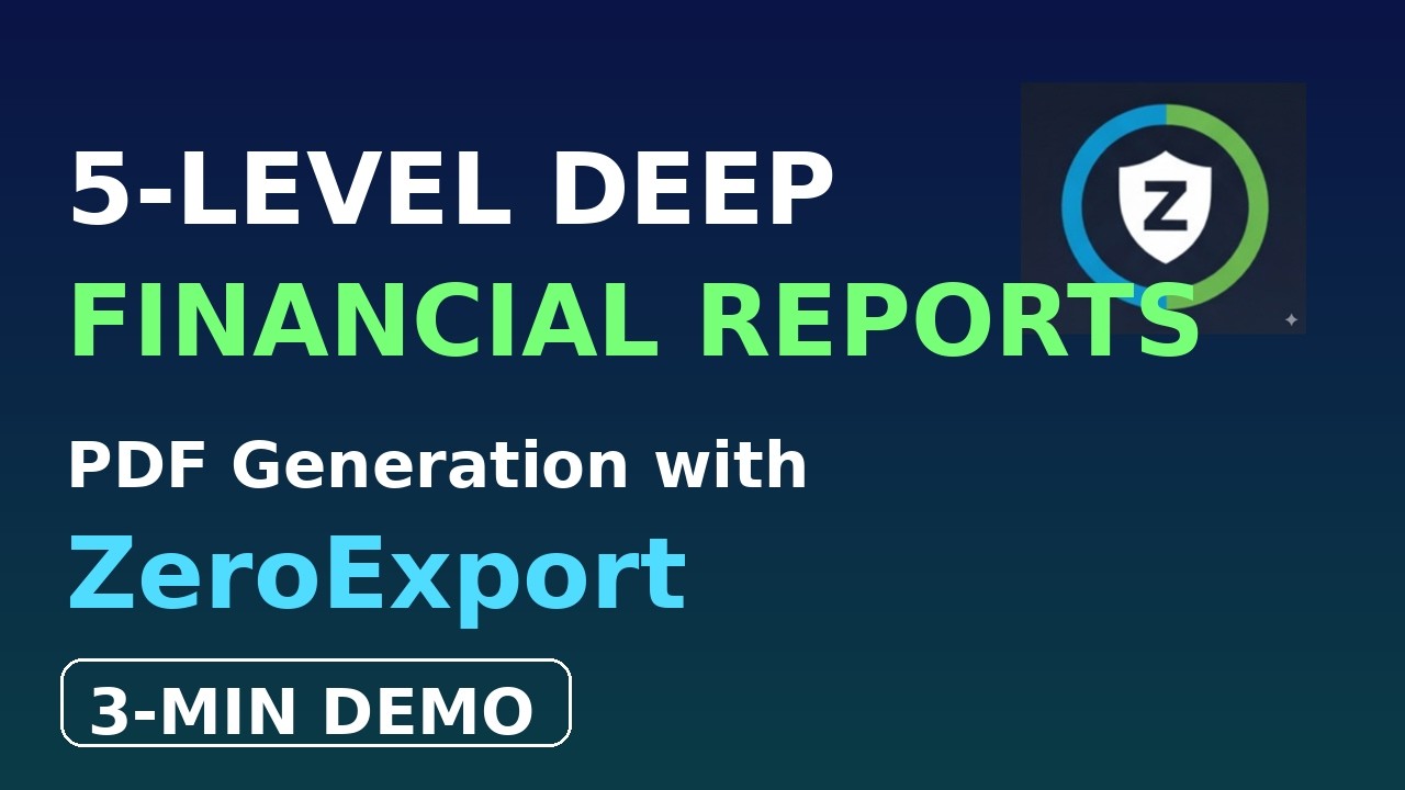 Generate 5-Level Deep Hierarchical Financial Report PDF in Salesforce| ZeroExport Demo