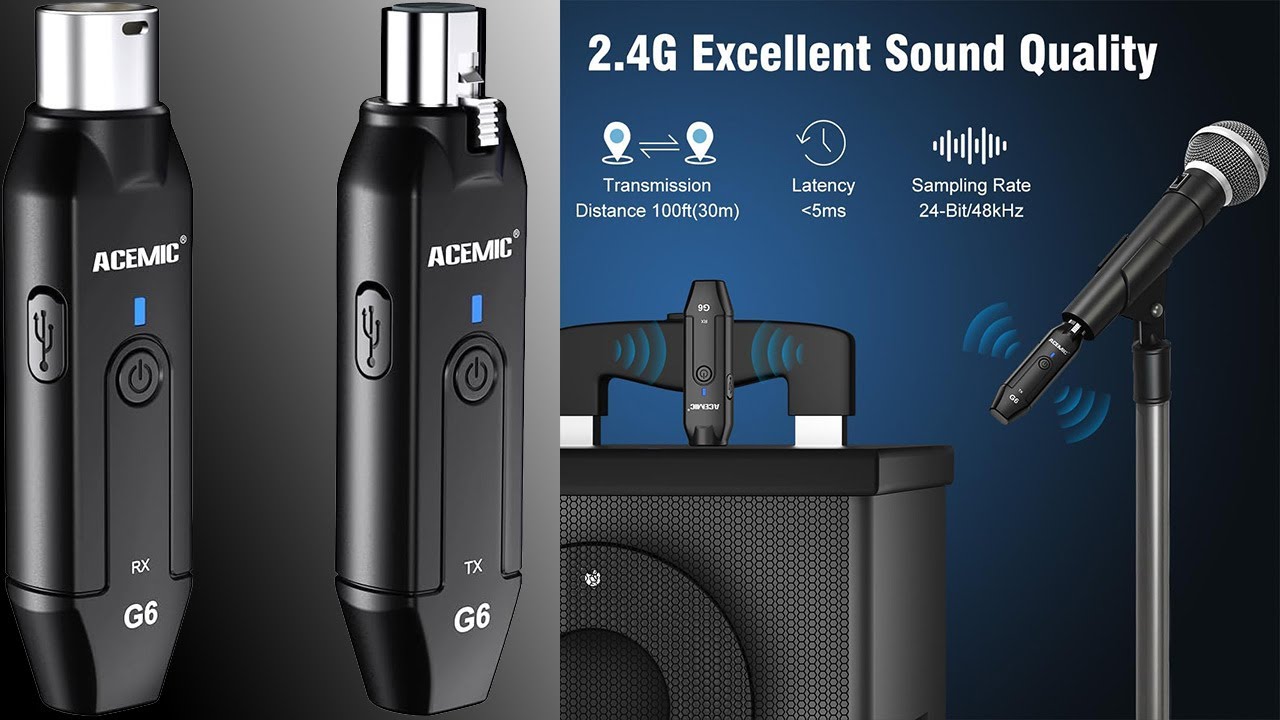 XLR передатчик ACEMIC G6 XLR Wireless Microphone Transmitter and Receiver System