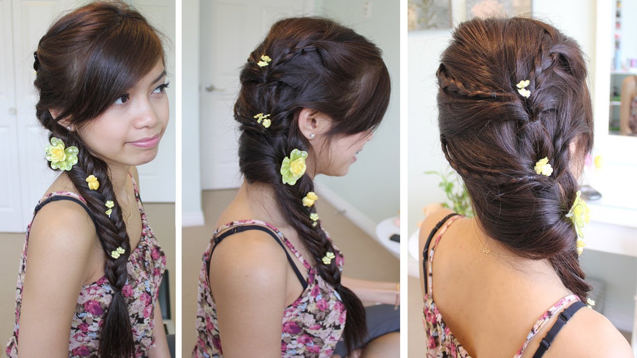Fancy Fishtail Braid Hairstyle for Medium Long Hair Tutorial