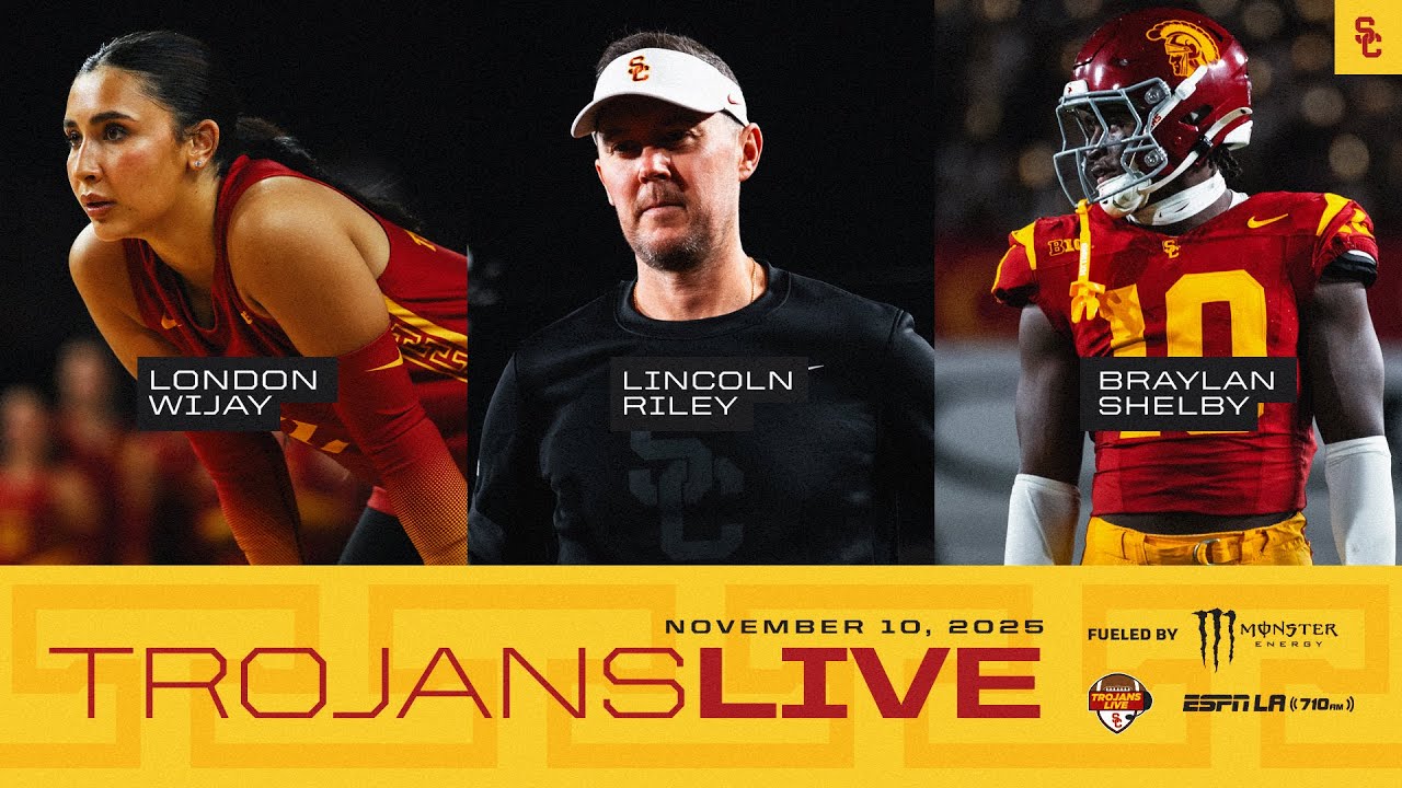 Trojans Live: USC FB's Lincoln Riley, Braylan Shelby, and WVB's London Wijay | Nov 10, 2025