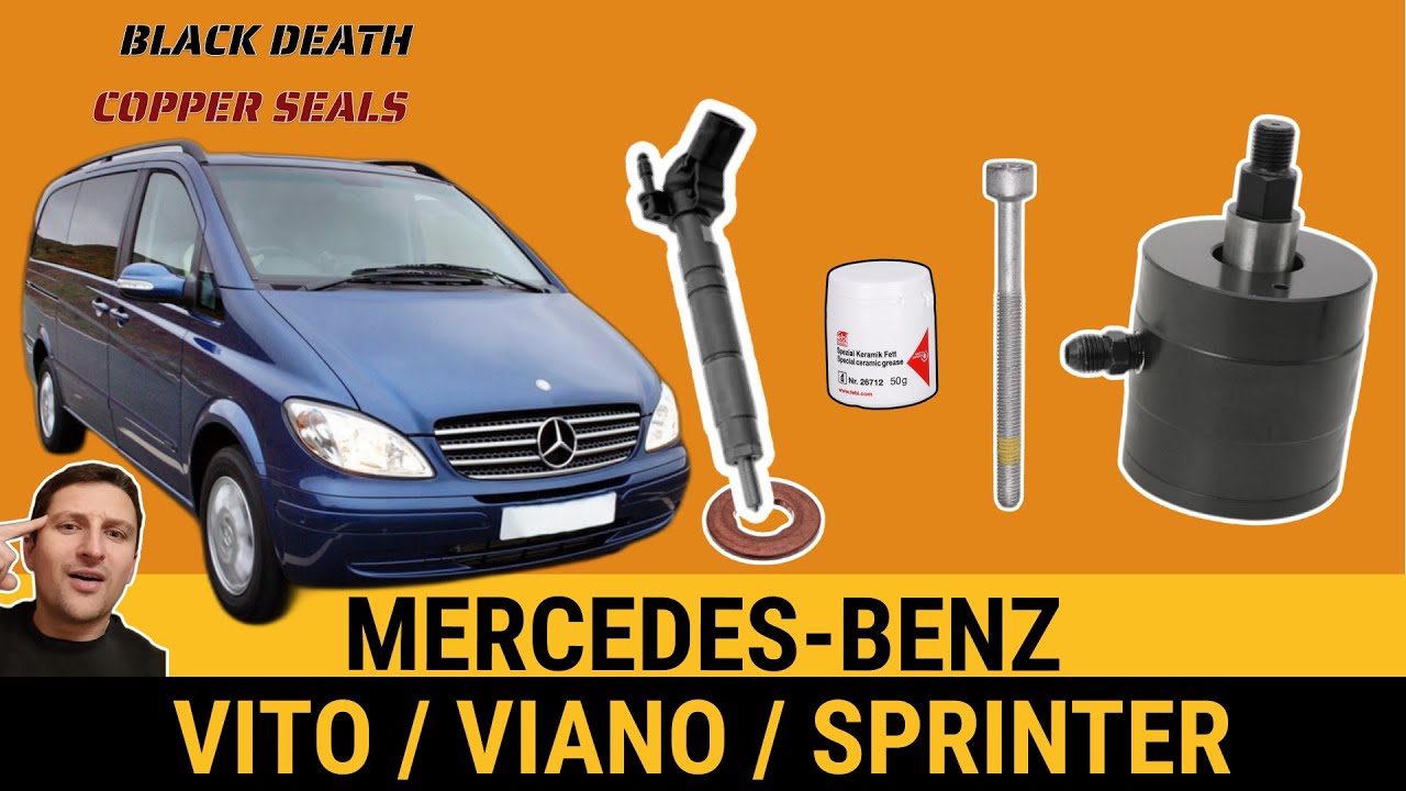 Mercedes Vito Viano W639 Sprinter Как снять и установить медные уплотнения форсунок Black Death O...