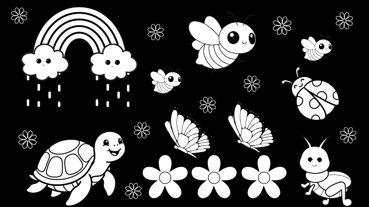 Baby Bear | Black and White Calming Adventure | Visual Tracking Sensory Video for Babies