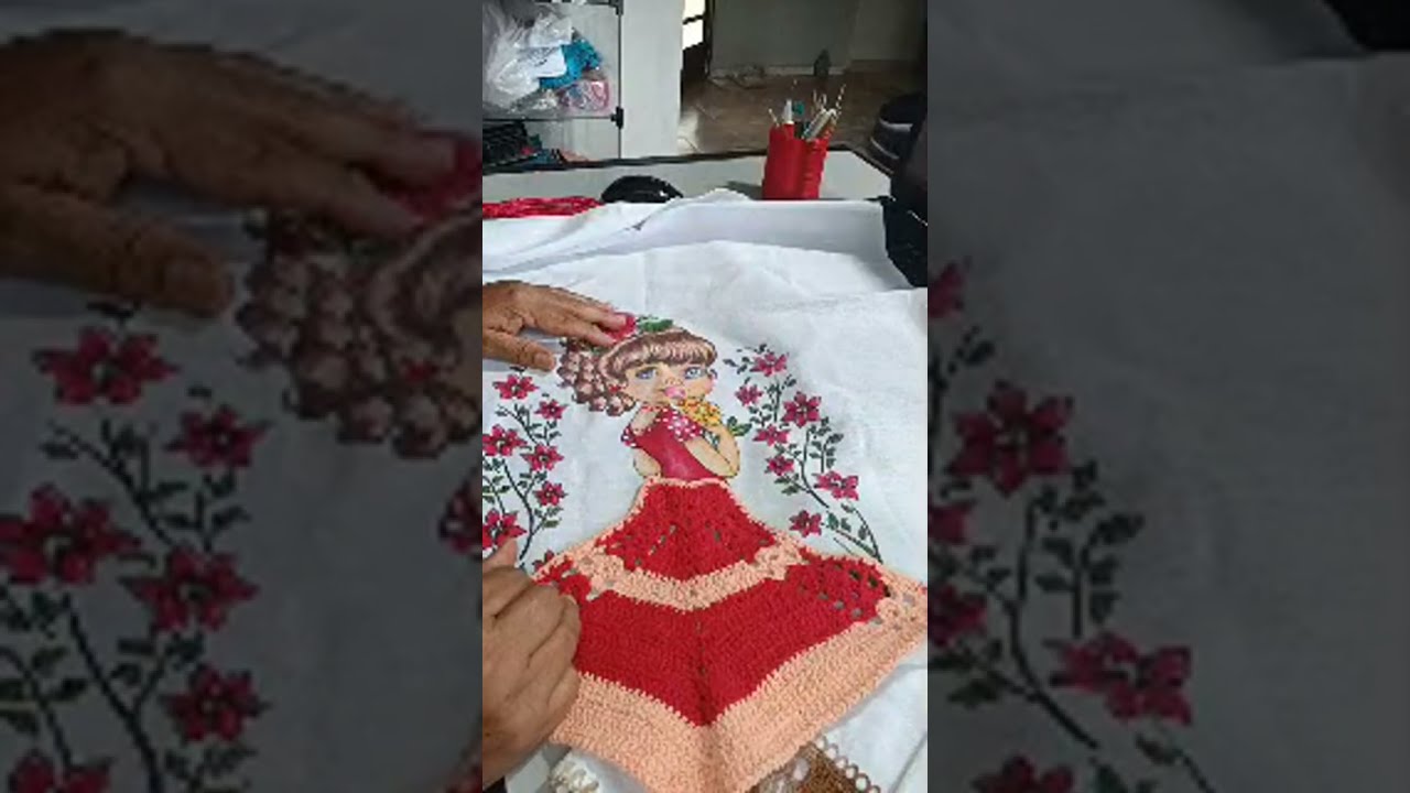 Bora fazer caseado no pano de prato, e conversar um pouco, crochê sem pressa.