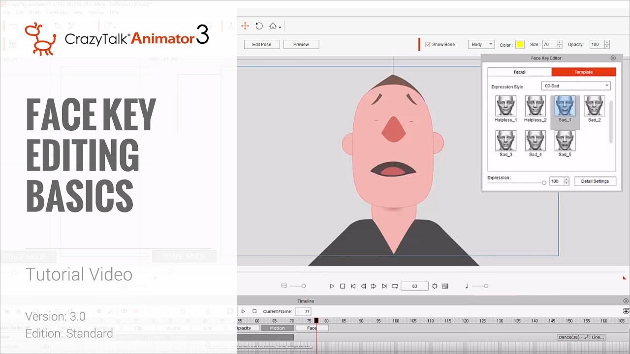 CrazyTalk Animator 3 Tutorial - Face Key Editing Basics