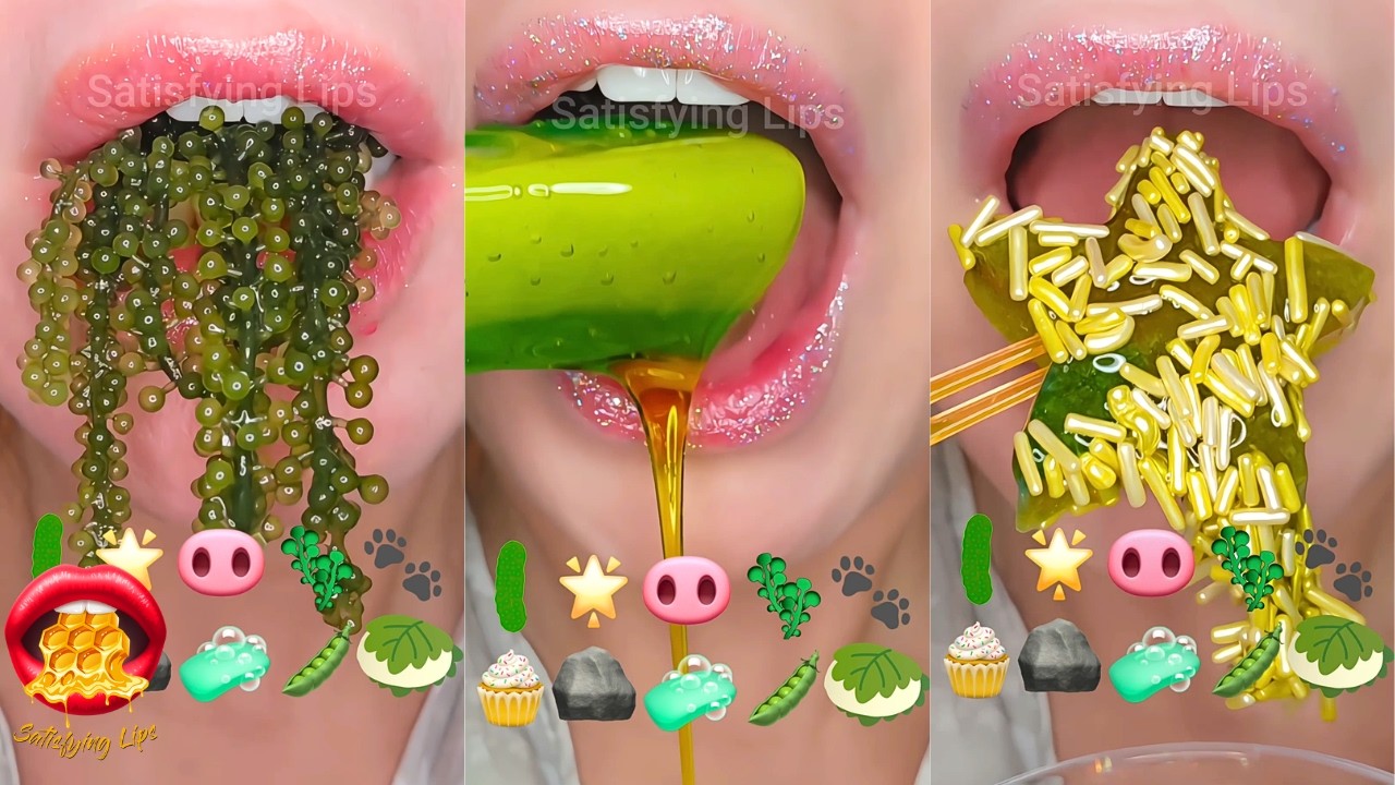 Satisfying ASMR Eating Emoji Food Challenge Compilation Mukbang 먹방