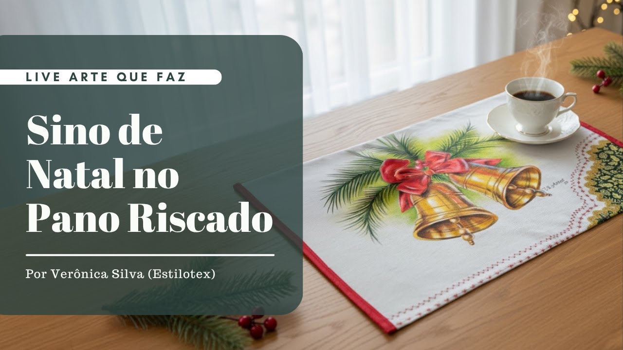 Sino de Natal no Pano Riscado | Verônica Silva | Estilotex