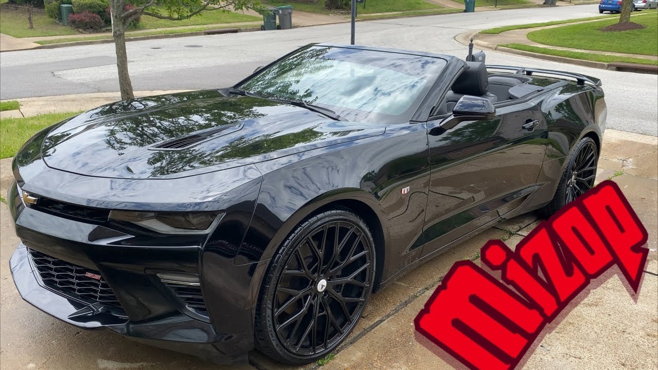 Camaro SS drop top on 22s staggered