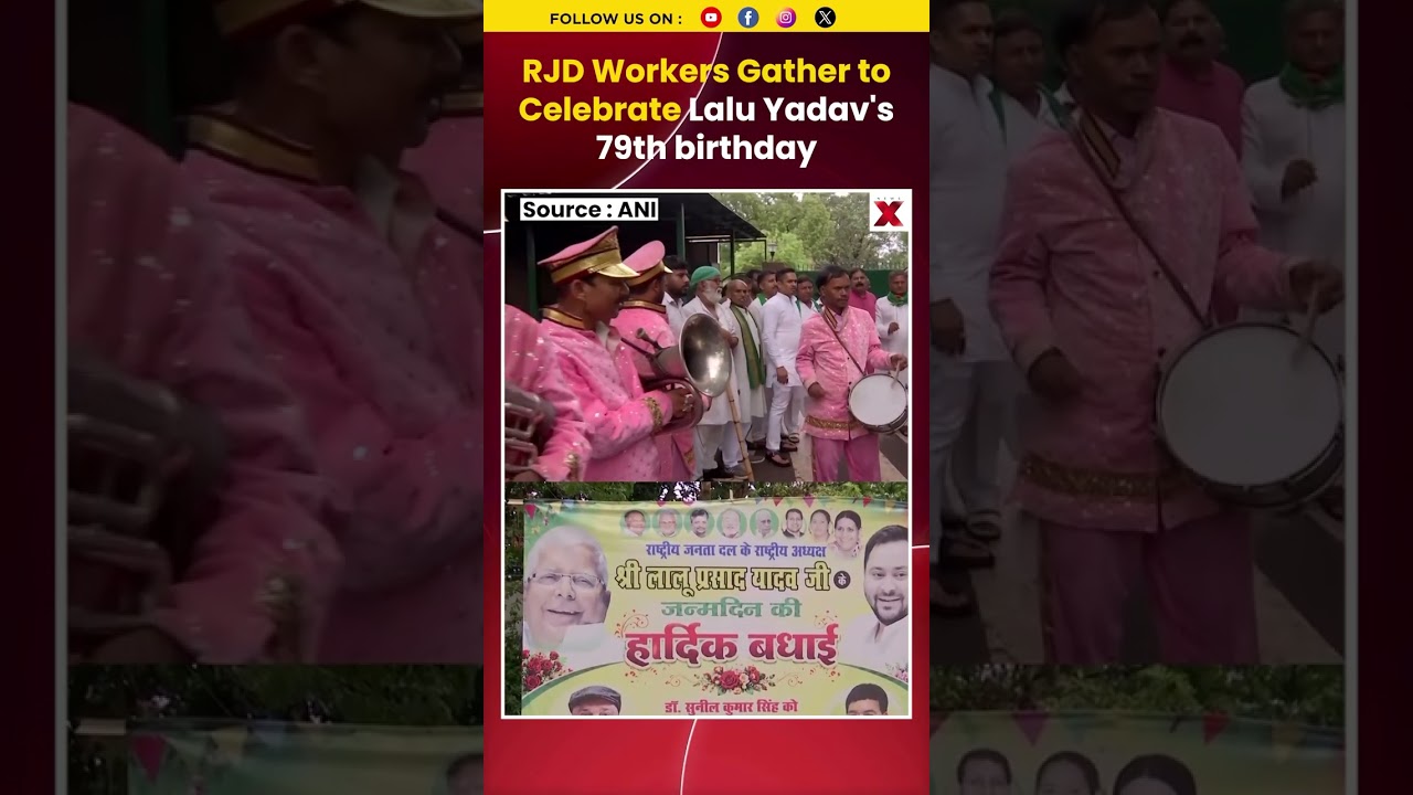 #watch | RJD workers gather at Lalu Yadav&rsquo;s residence to celebrate former Bihar CM&rsquo;s 79th birthday