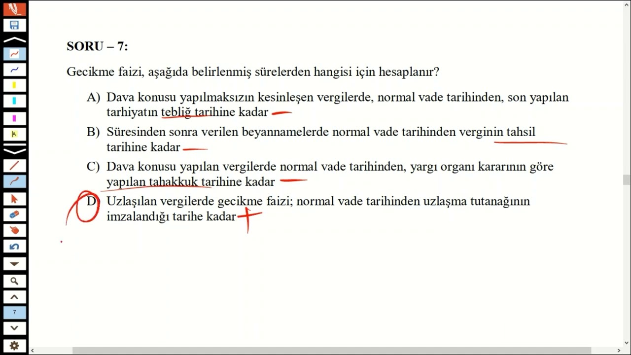 4.VERGİ USUL KANUNU SORU ÇÖZÜMÜ  - VERGİ ALACAĞININ KALKMASI HÜKÜMLERİ (110 - 126.MADDELER ARASI)