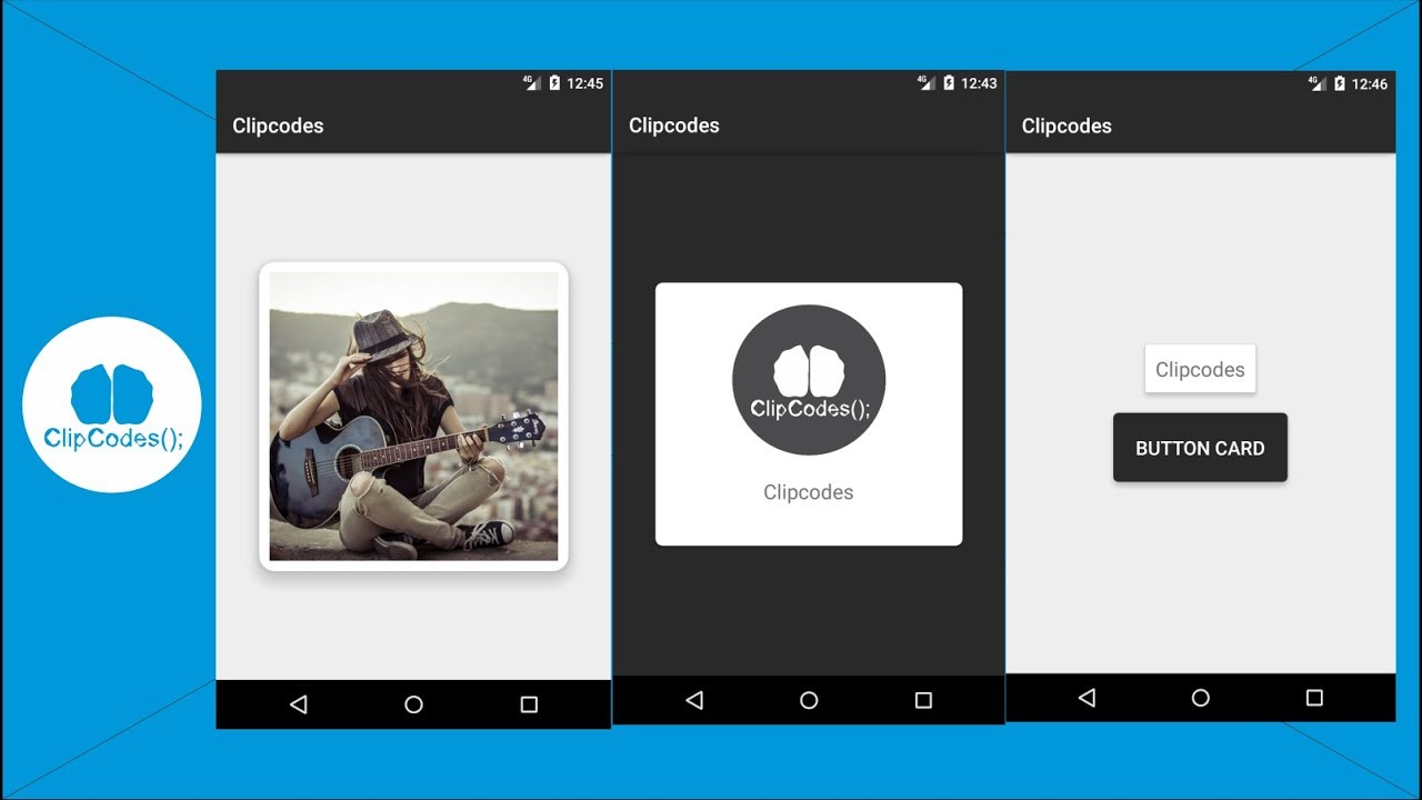Using CardView Android Tutorials Image Card and Button Card