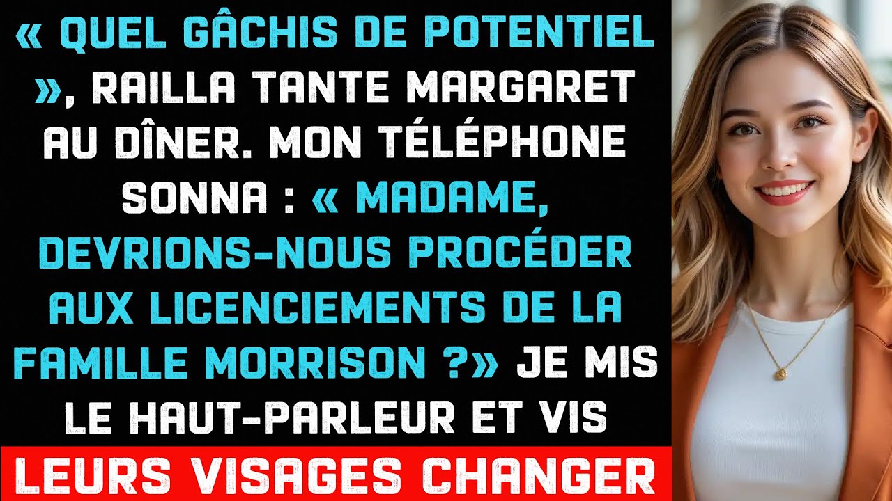 Au dîner de famille, ils m'ont traité de raté—Puis mon assistant a appelé pour leurs licenciements