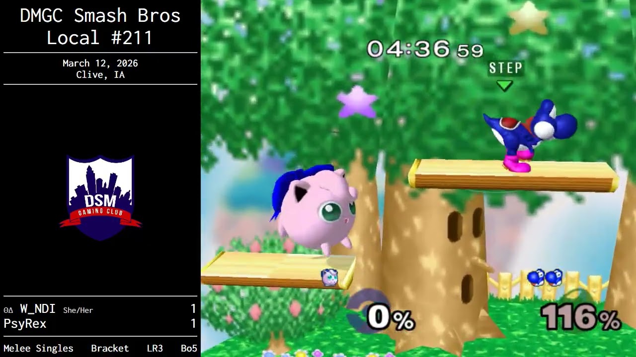W＿NDI vs PsyRex – DMGC Smash Bros Local #211 – Losers Round 3
