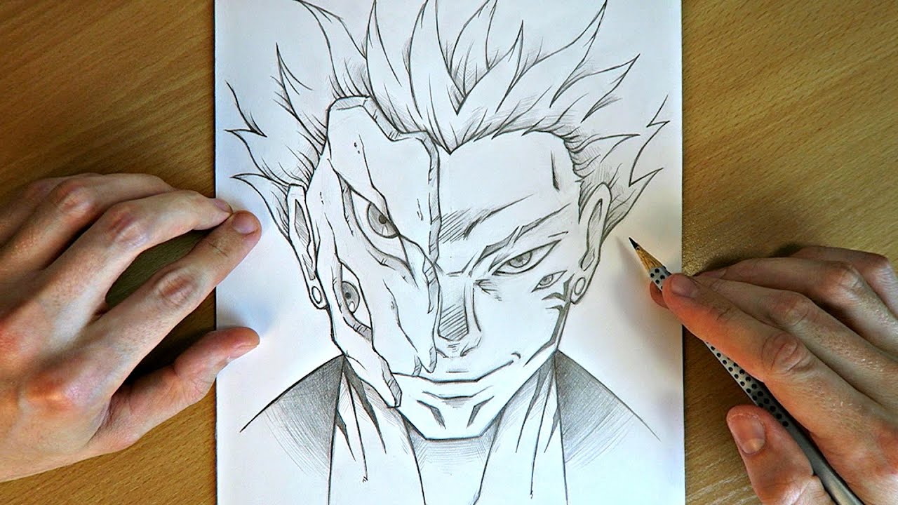 Sukuna - True Form Drawing Tutorial | Step by Step Pencil Sketch Drawing | Jujutsu Kaisen