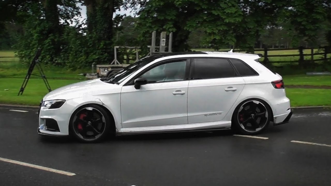 Audi RS3 Leaving A Carshow With Insane 5 Cylinder Sounds!
