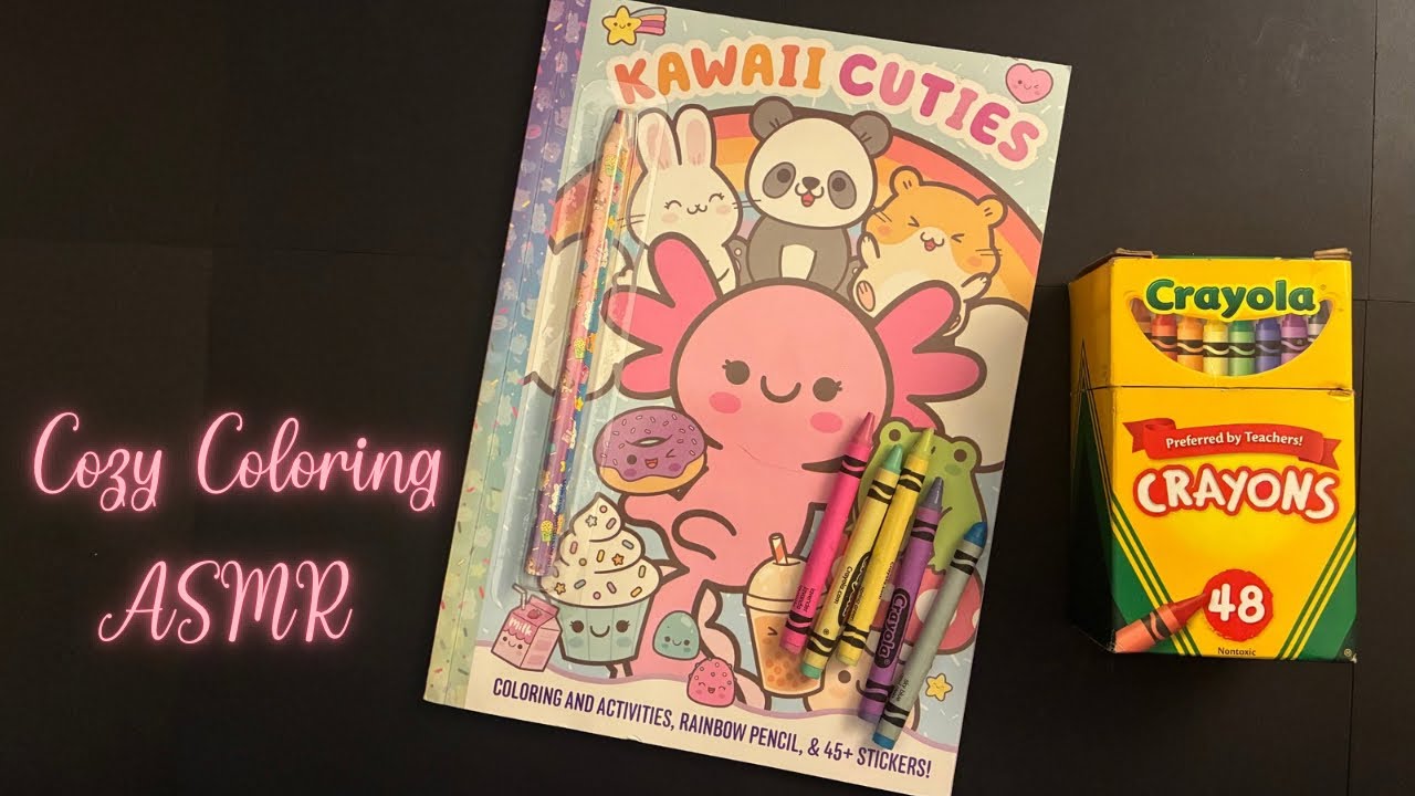 ASMR Kawaii Coloring for Sleep 😴 Soft Whisper & Gentle Coloring Sounds