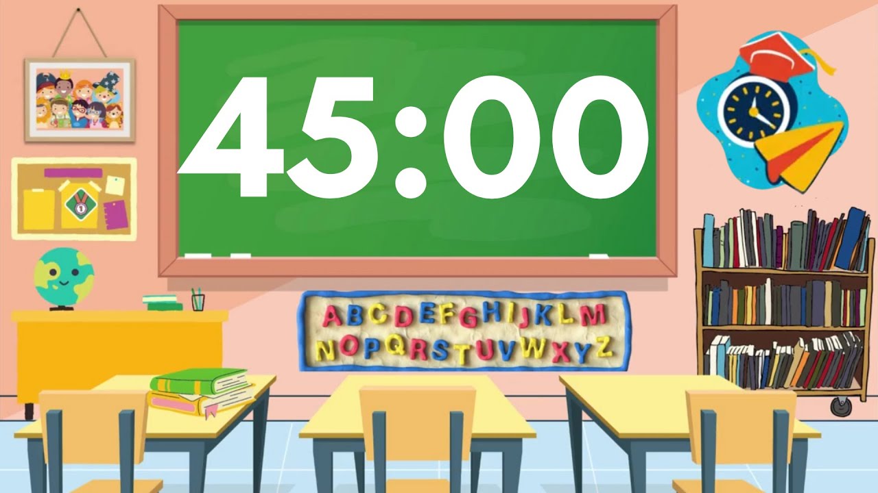 45 Minute Classroom Timer with Relaxing Music