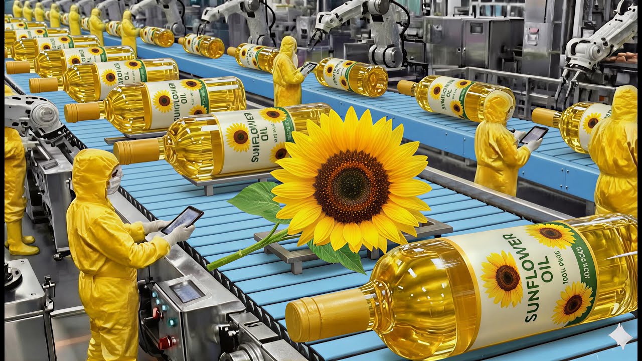 How Sunflower Oil Is Made - Amazing SUNFLOWER OIL in the Largest Factory (FULL PROCESS)…