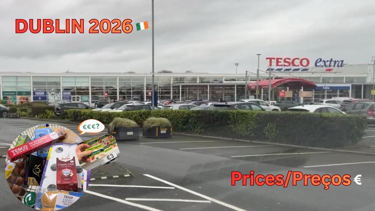 Dirigindo em Dublin & Precos de Supermercado (Tesco) 🇮🇪 / Driving in Dublin + Grocery prices.