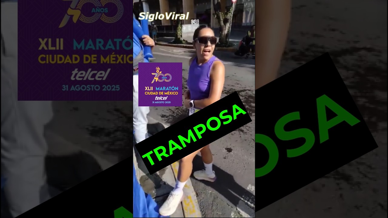 Hizo trampa en la Marat&oacute;n de M&eacute;xico y fue encarada 🔥 #running #maratoncdmx