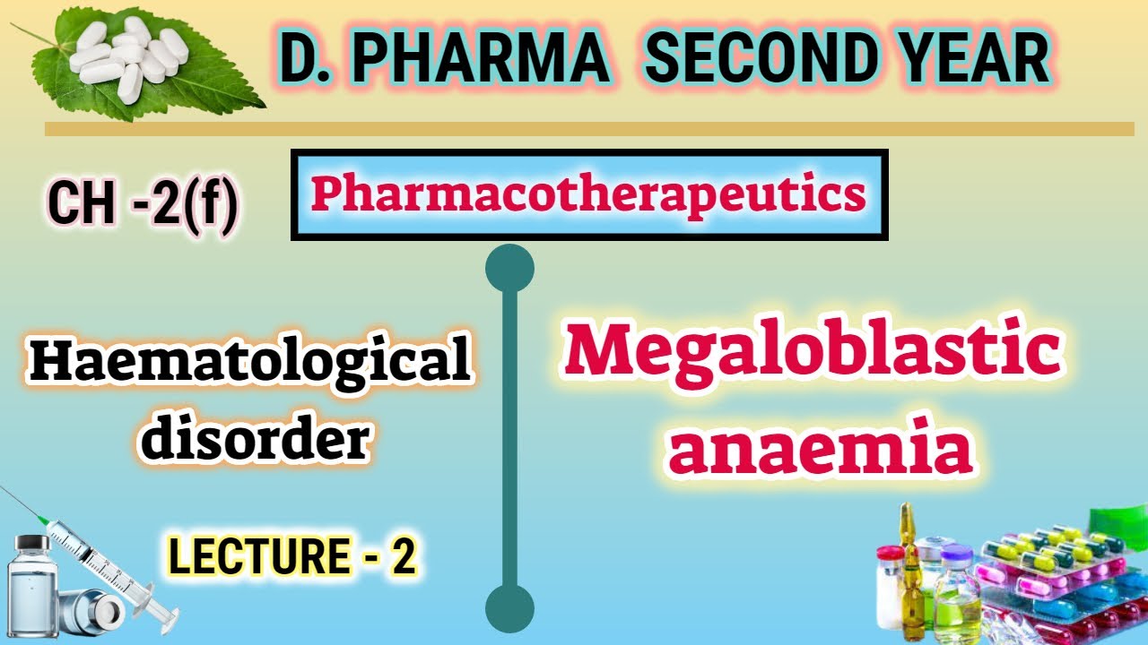 Megaloblastic anemia | CH-2(f) | L-2 | Pharmacotherapeutics | D.Pharm Second year