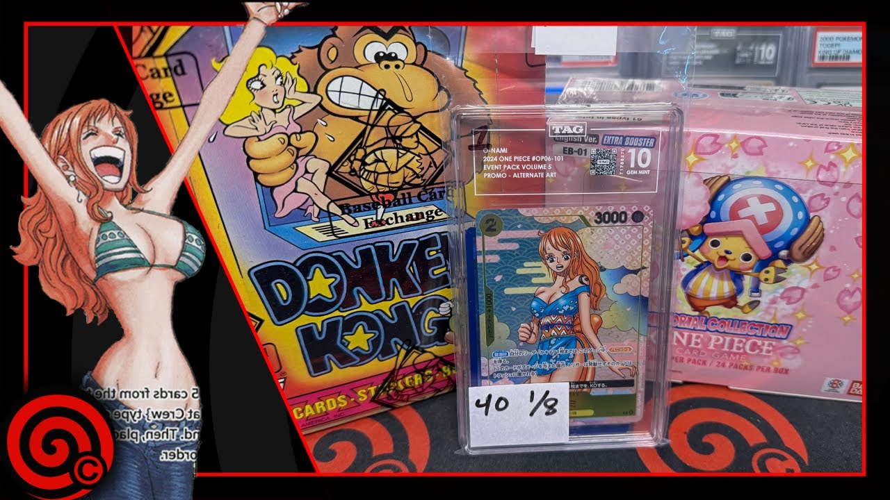 NEW NAMI ONE PIECE BREAK - EB01 ENGLISH BOX BREAK CLOSE - DONKEY KONG GRADED BOX