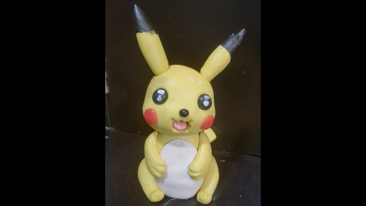 como hacer a PICACHU pokemon de  porcelana fría o pasta flexible