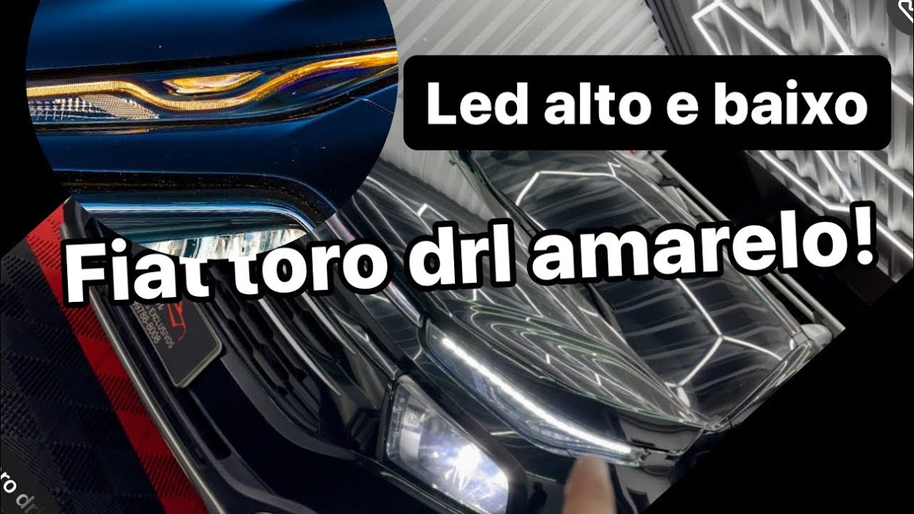 farol Fiat  toro amarelo  ! Solução !drl amarelado!